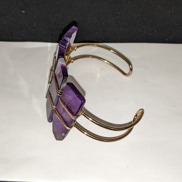 Natural Raw Amethyst Bracelet - Picture 3 of 5